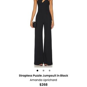 Amanda Uprichard Strapless Black Jumpsuit